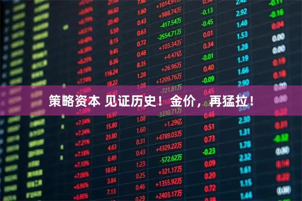 策略资本 见证历史！金价，再猛拉！