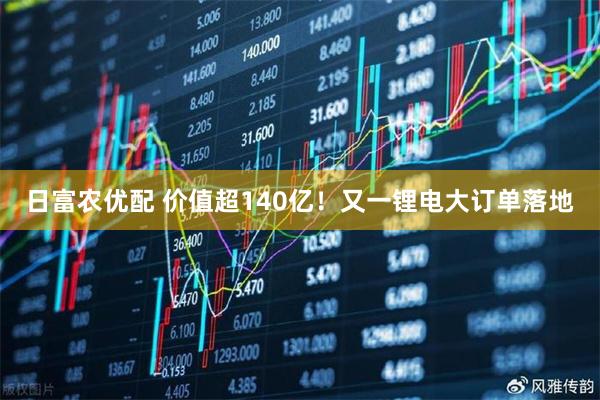 日富农优配 价值超140亿！又一锂电大订单落地
