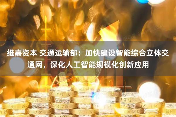 维嘉资本 交通运输部：加快建设智能综合立体交通网，深化人工智能规模化创新应用